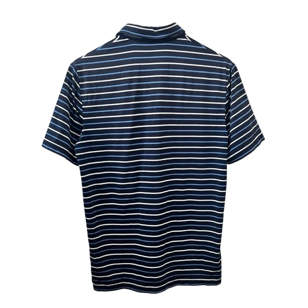 Ralph Lauren Mens RLX Striped Polo Tech Fabric Performance Golf Navy Small